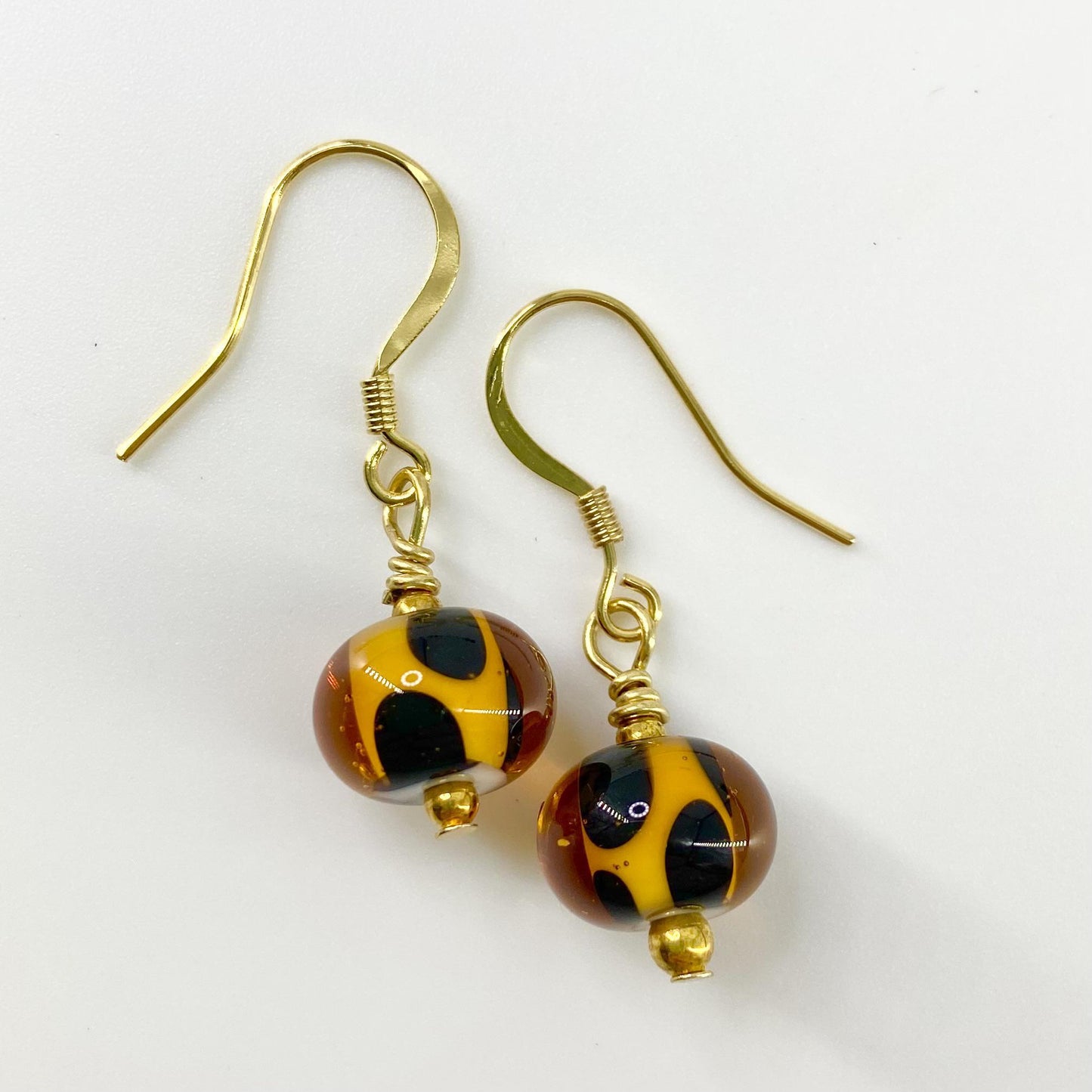 Earrings - Animal Print Core - Glass & Goldfill (Video)