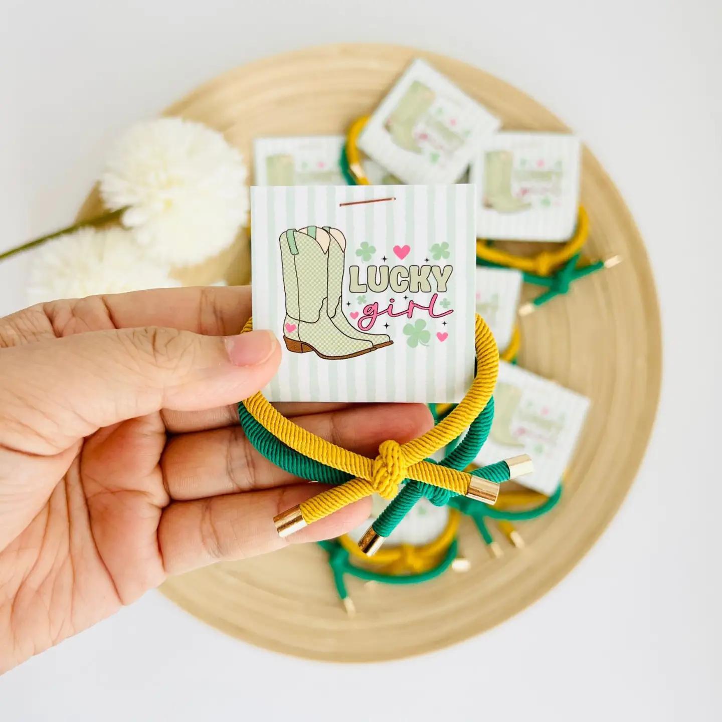 Hair Tie Set - Lucky Girl - Set/2