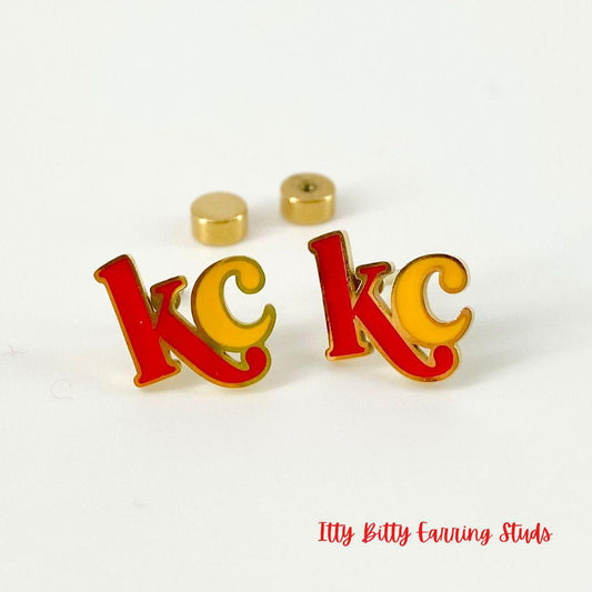 Earrings - KC in Enamel  - Studs