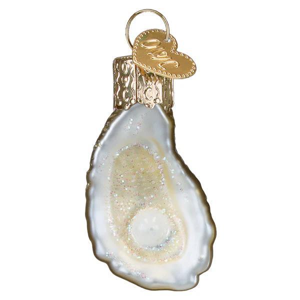 Ornament - Blown Glass - Mini Oyster with Pearl