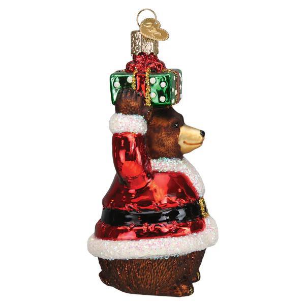 Ornament - Blown Glass - Christmas Bear