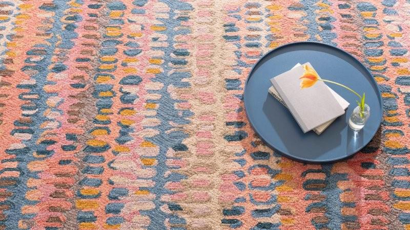 Rug - Micro Hooked Wool - Paint Chip Coral