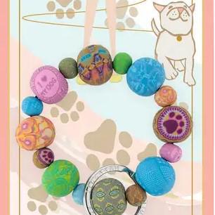 Bracelet Keychain - Dog Days - Polymer Clay