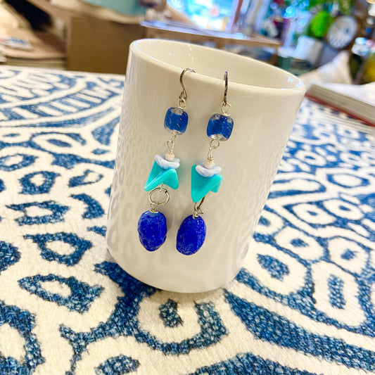 Earrings - Beaded Originals - Big Blues