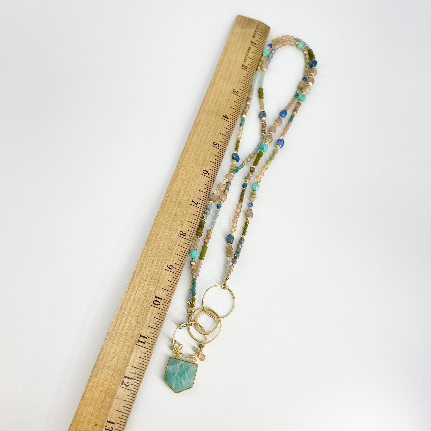 Necklace - Czech Glass/Crystal/Moonstone/Amazonite