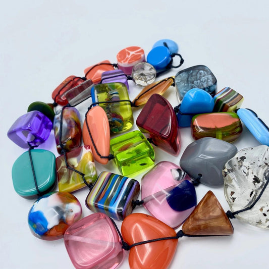 Necklace - Handknotted Resin Original - Handmade