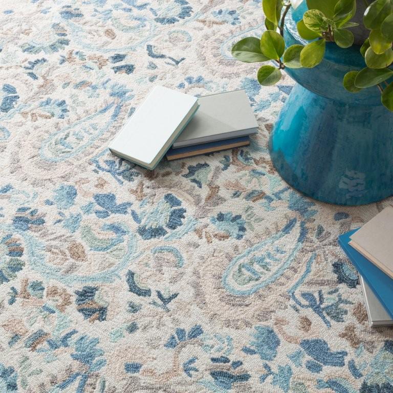 Rug - Micro Hooked Wool - Ines Blue