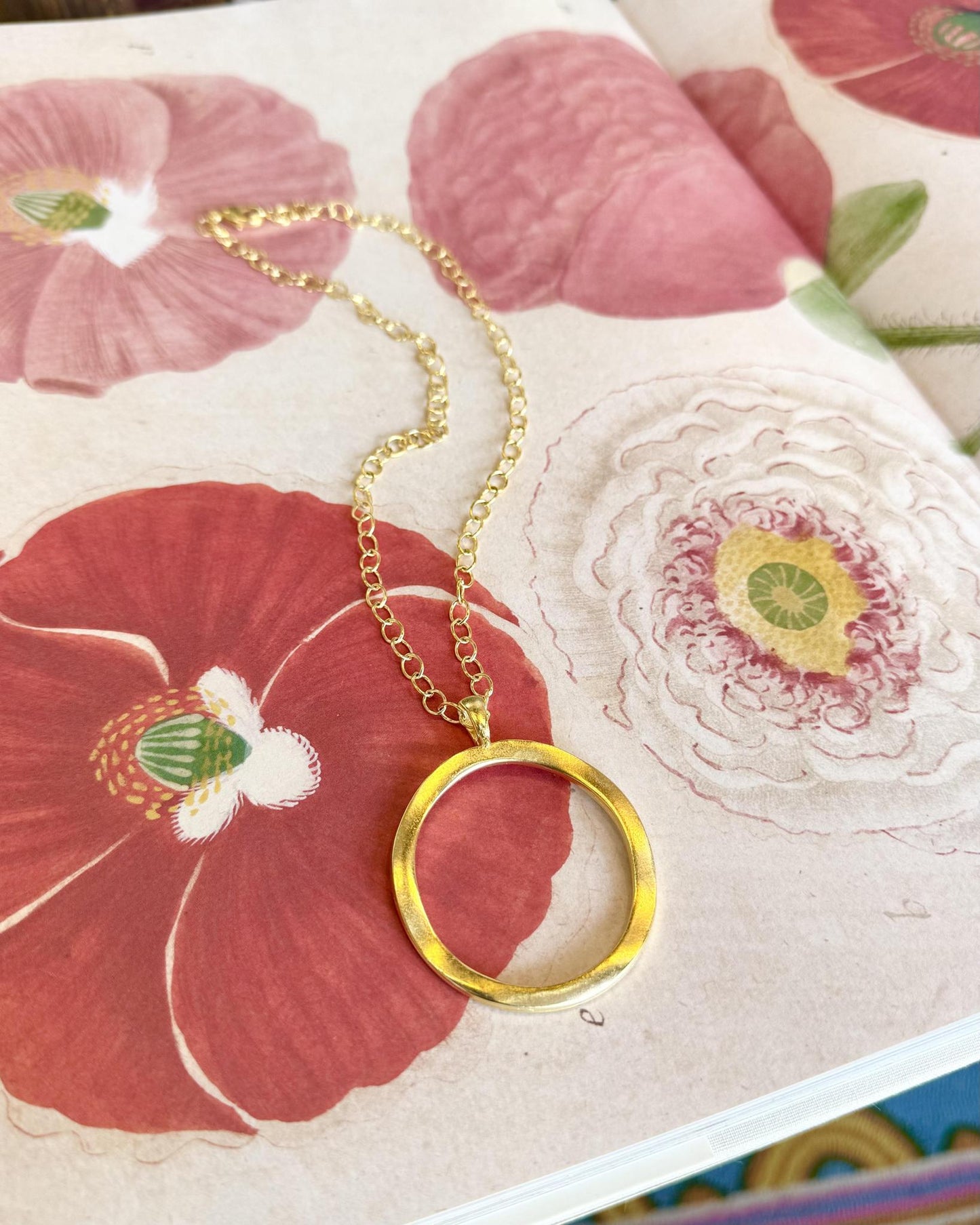 Necklace - Bold Ring on Chain - 14kt Gold Vermeil