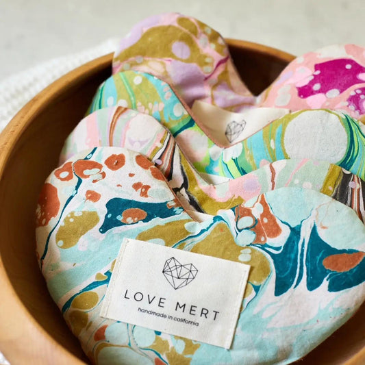 Eye Pillow - Heart Shaped - Silk, Cotton, & Lavender