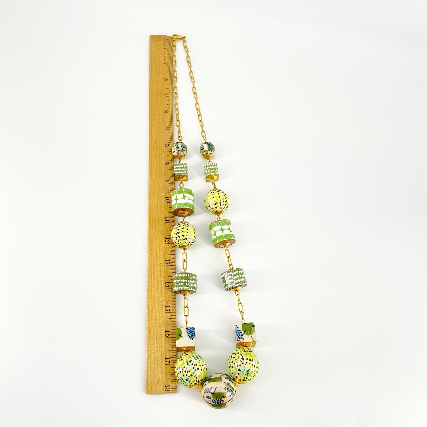 Necklace - Folk Art Linked Decoupage - Limited Edition