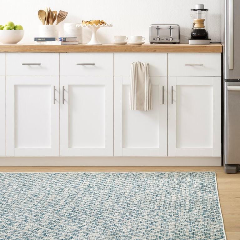 Rug - Machine-Washable - Melange Diamond Blue