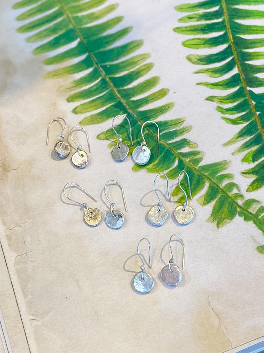 Earrings - Mini "Dollop" Disks - Sterling Originals