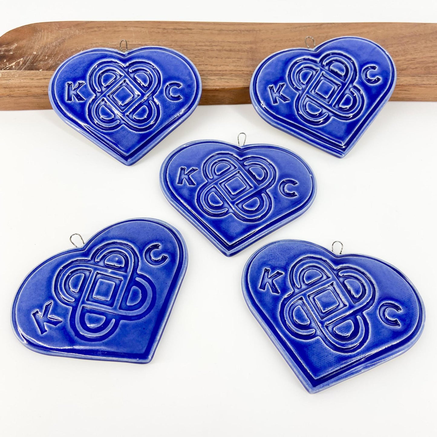 Decoration/Ornament - KC "Interlocking Hearts" Heart - Blue