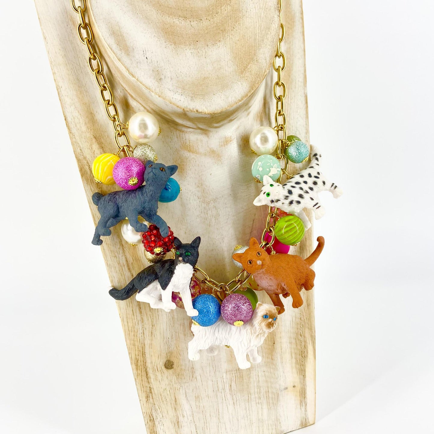 Necklace - Purr-fectly Playful! - Vintage Inspired Charm Necklace - Limited Edition
