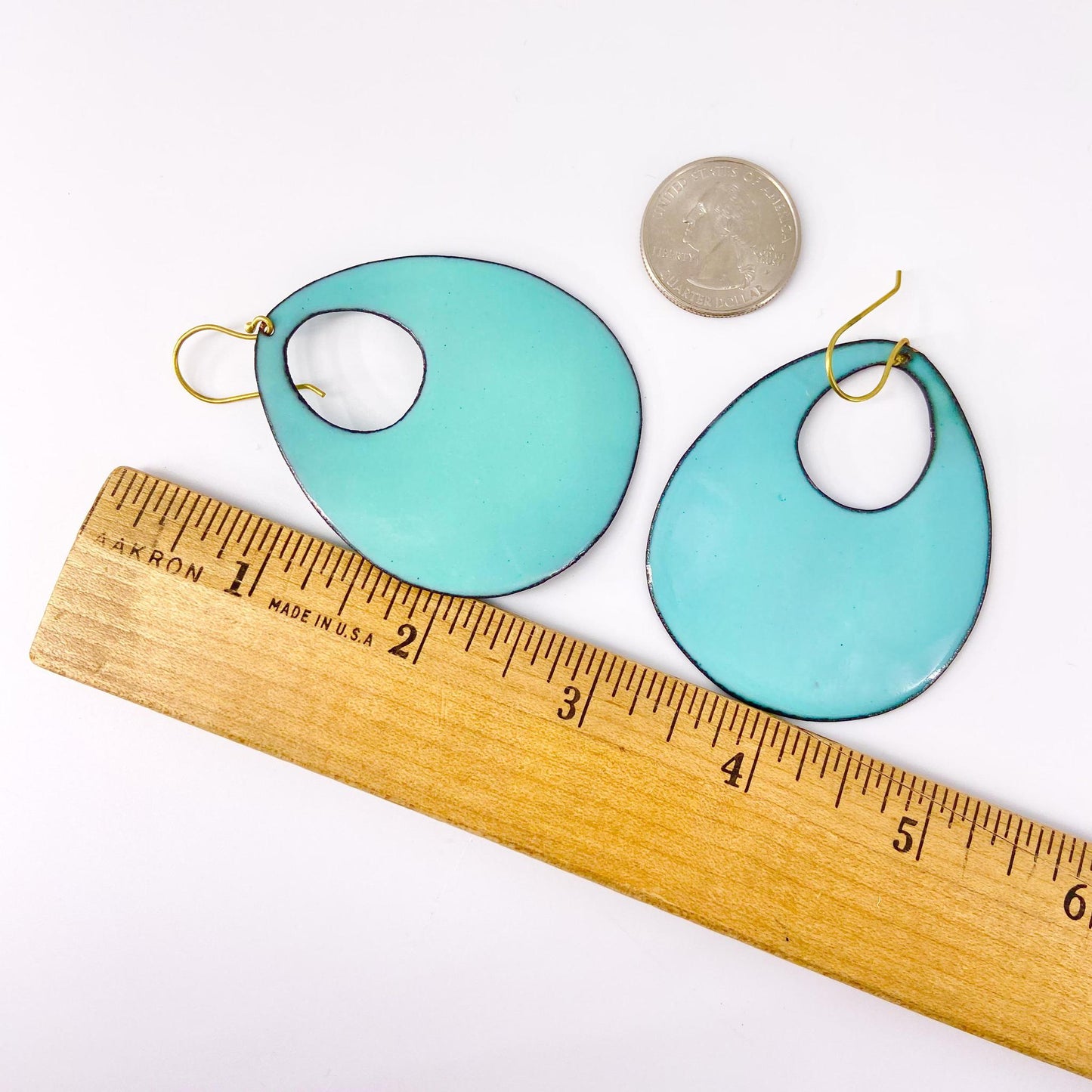 Earrings - Kiln-Fired Enamel & Brass