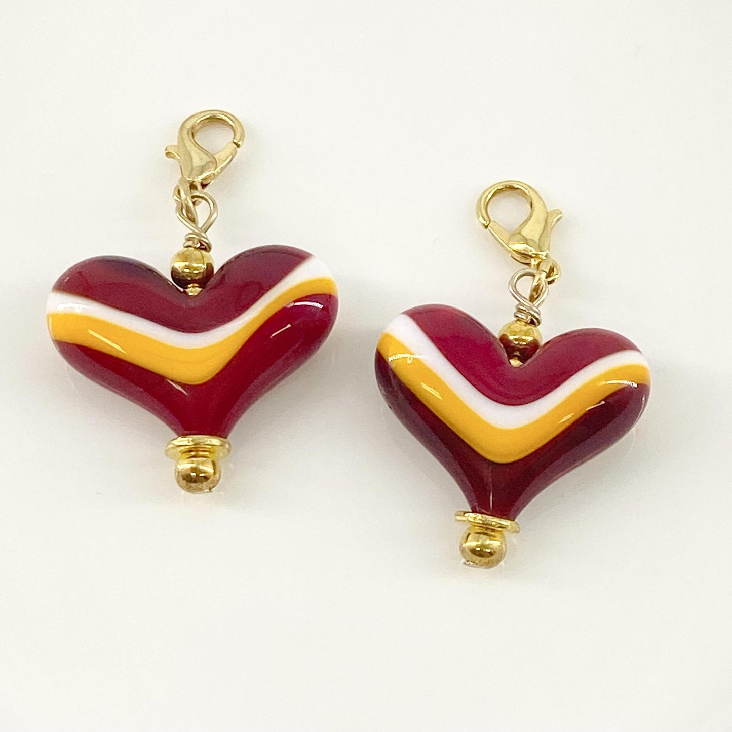 Pendant - "Chiefs" Landscape Heart - Glass & Goldfill (Video)