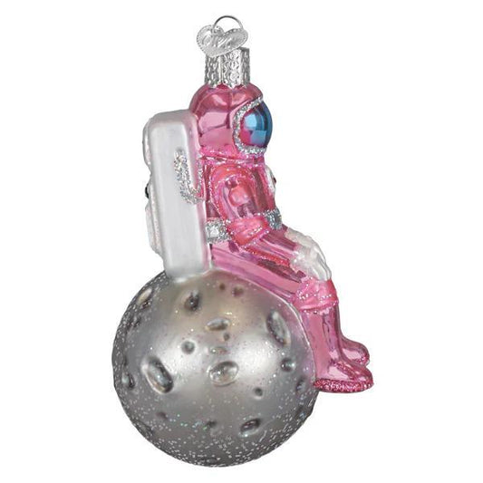 Ornament - Blown Glass - Pink Astronaut