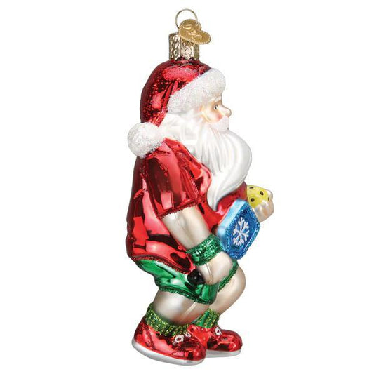 Ornament - Blown Glass - Pickleball Santa