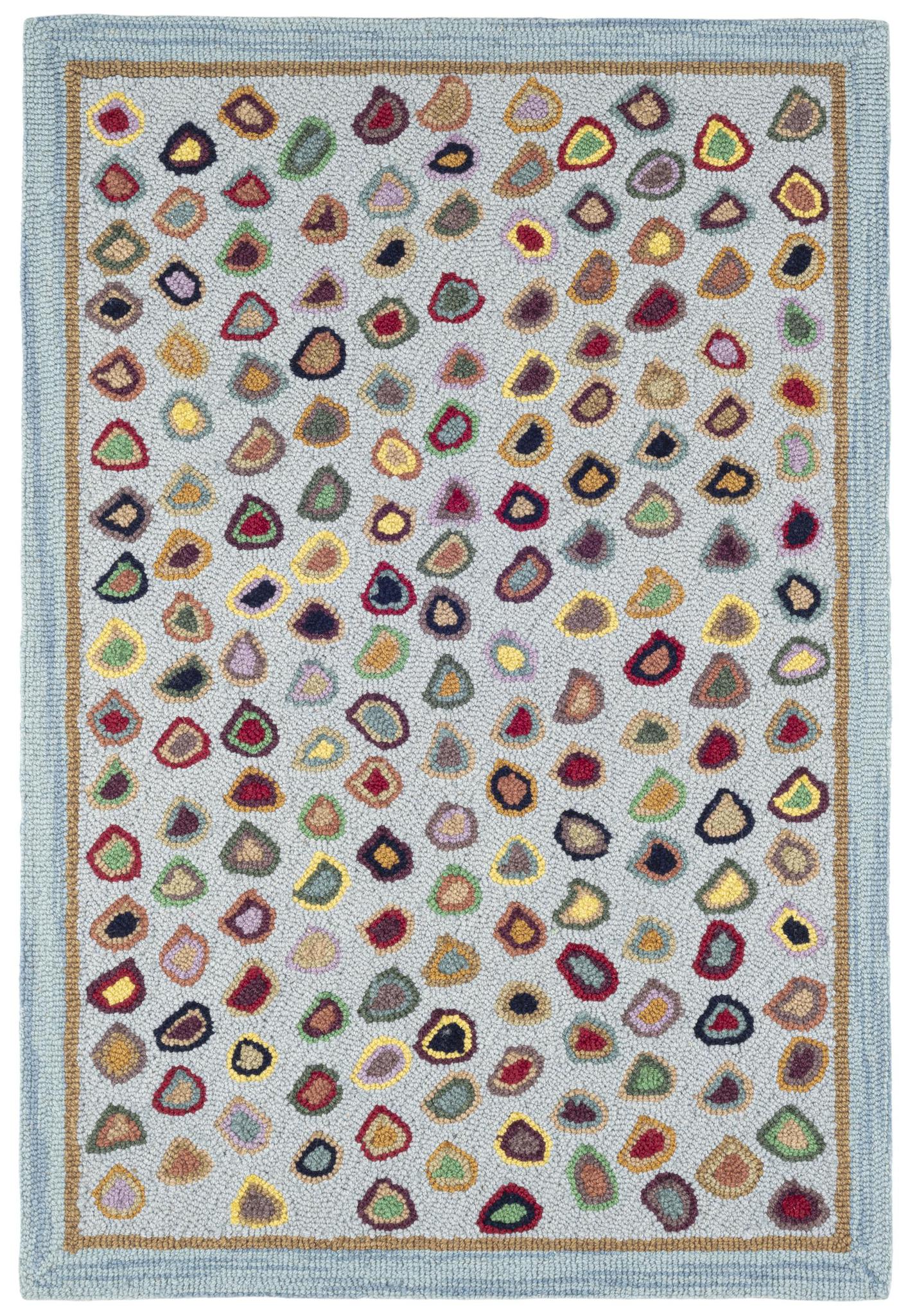 Rug - Micro Hooked Wool - Cat's Paw Blue