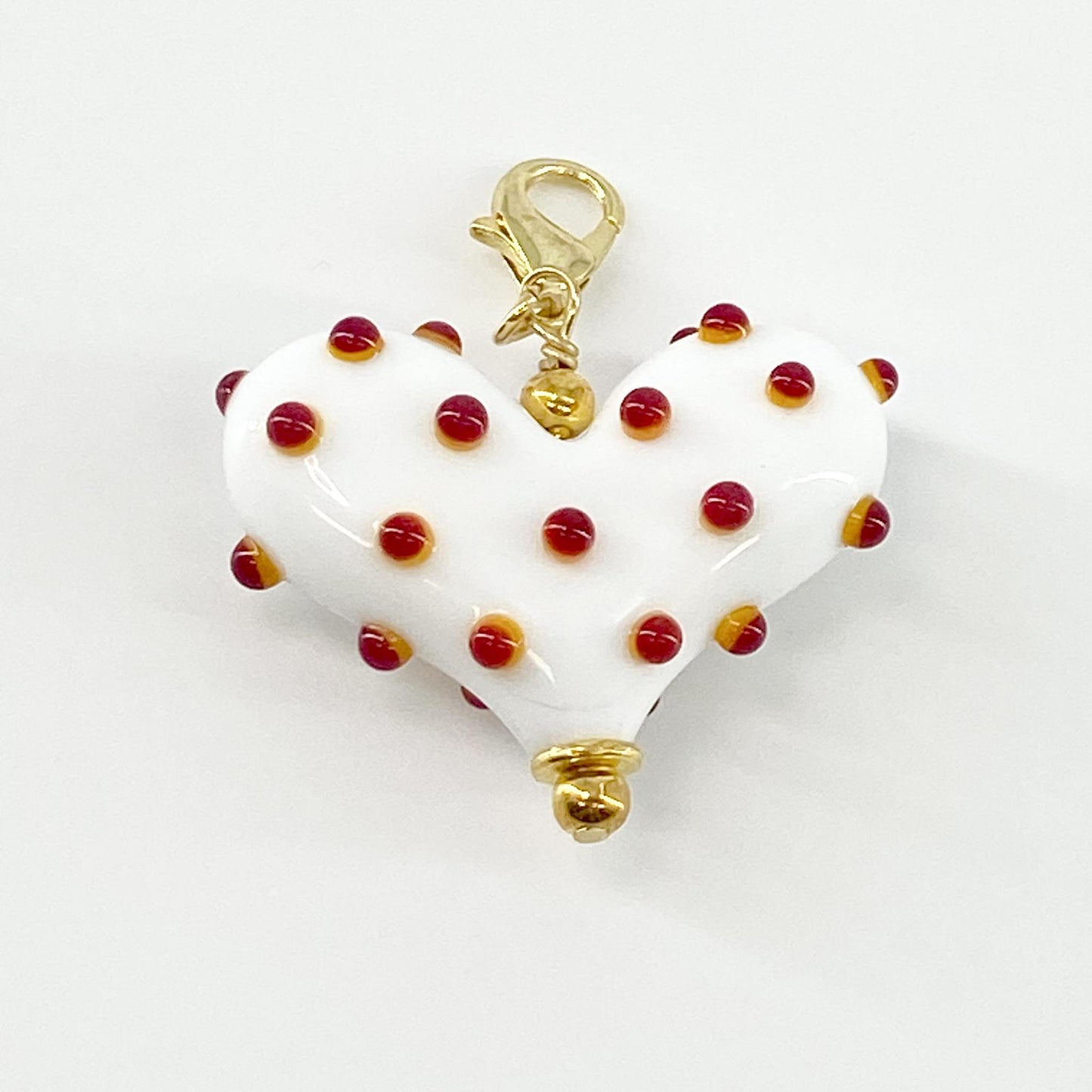 Pendant - Chiefs Bumpy Heart - Glass & Goldfill (Video)