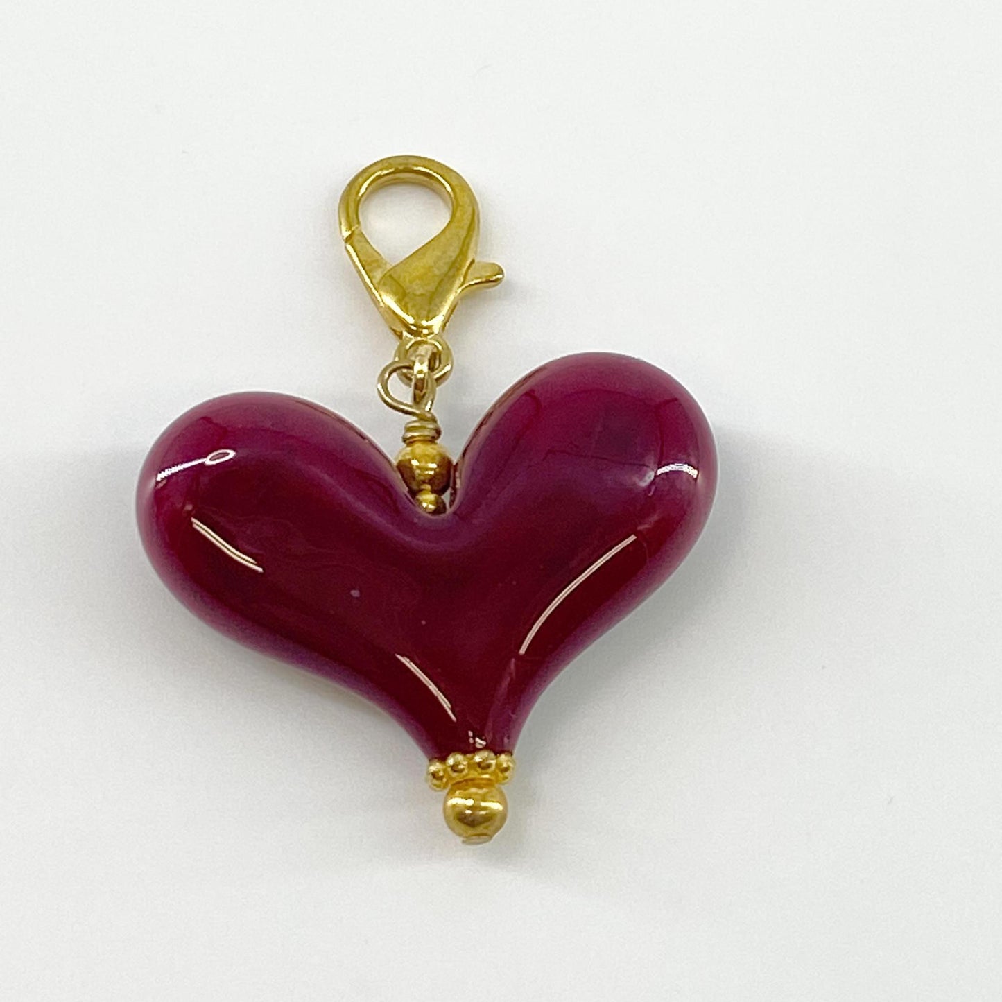 Pendant - Red Heart - Glass & Goldfill (Video)
