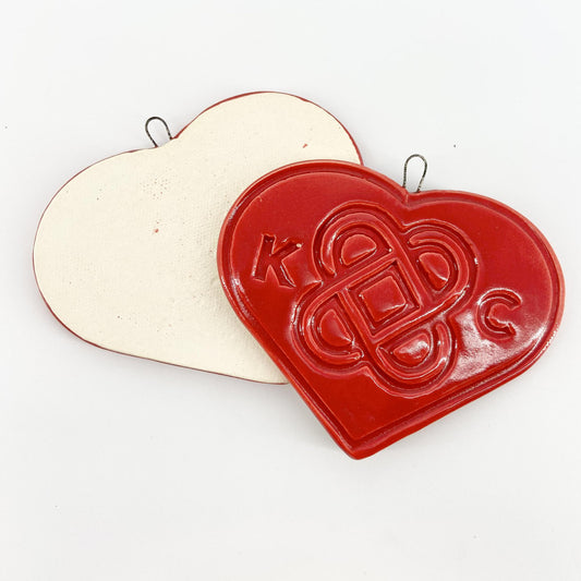 Decoration/Ornament - KC "Interlocking Hearts" Heart - Red