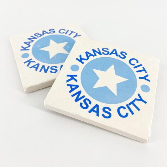 Coaster - Exclusive Star Circle Design - KC Royals Colors