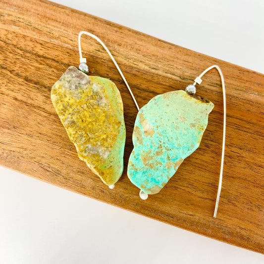 Earrings - Turquoise Slice & Sterling