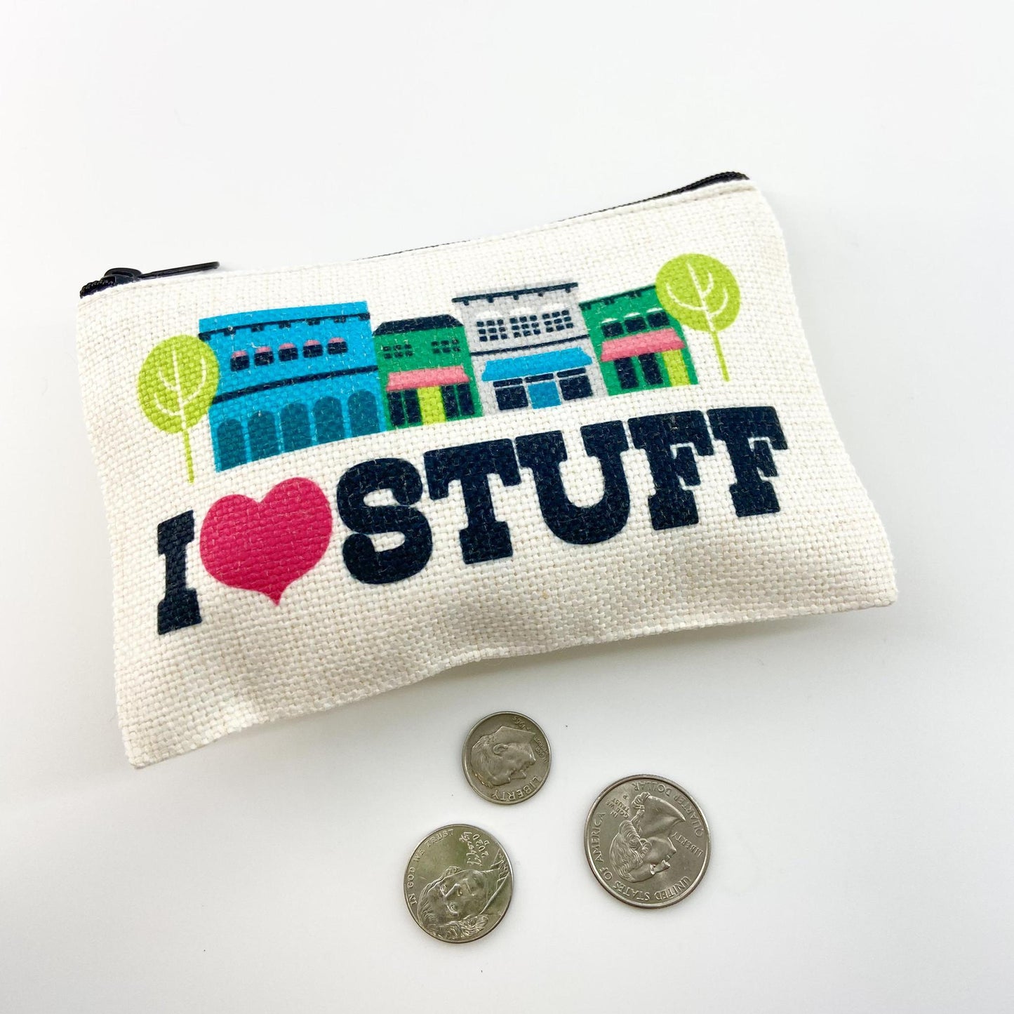 Zippered Bag - I (heart) STUFF