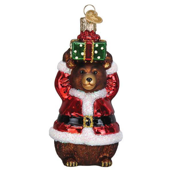 Ornament - Blown Glass - Christmas Bear
