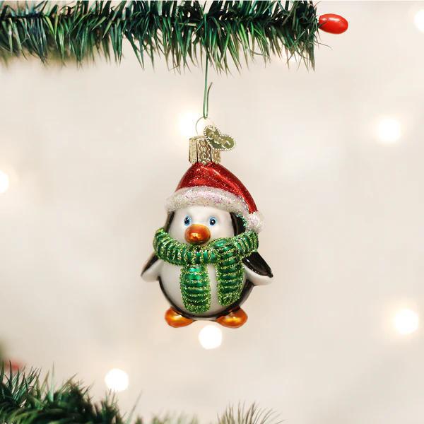 Ornament - Blown Glass - Playful Penguin