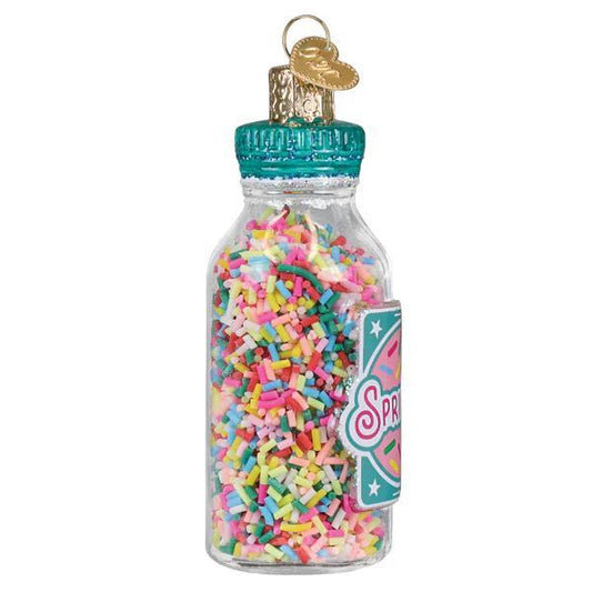 Ornament - Blown Glass - Jar of Sprinkles