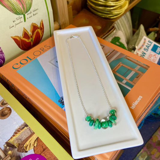 Necklace - Glass "Lifesaver" Beads - Grass Green