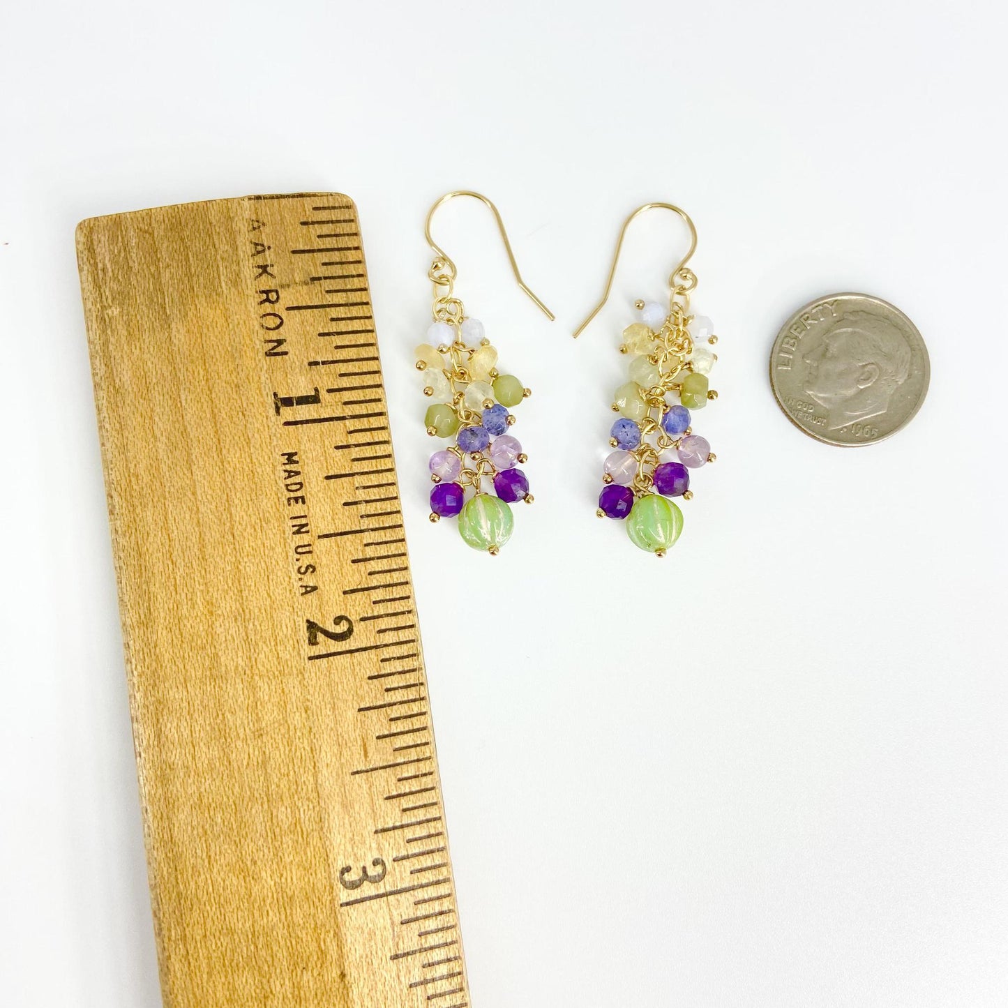 Earrings - Amethyst/Tanzanite/Prehnite