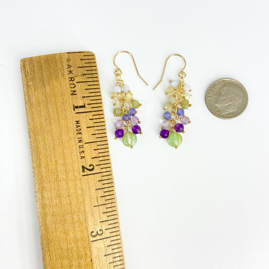 Earrings - Amethyst/Tanzanite/Prehnite