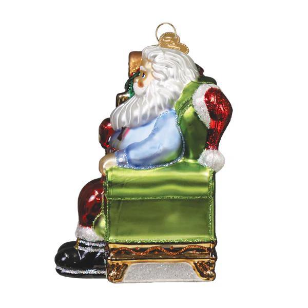 Ornament - Blown Glass - Santa at the Hearth