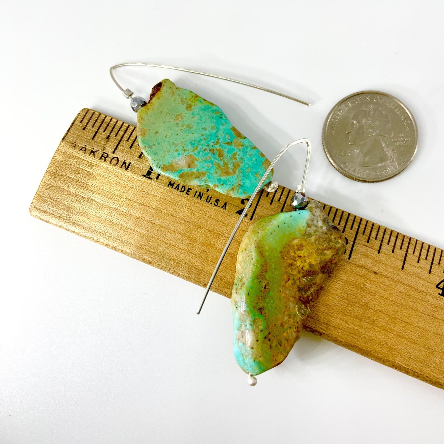 Earrings - Turquoise Slice & Sterling