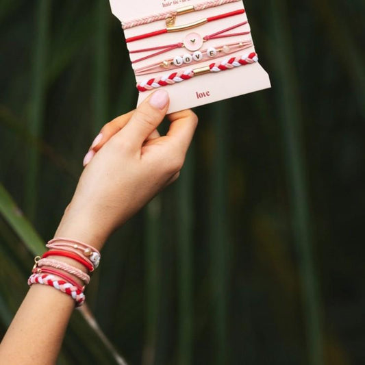 Hair Tie Braclets - LOVE - Set/5