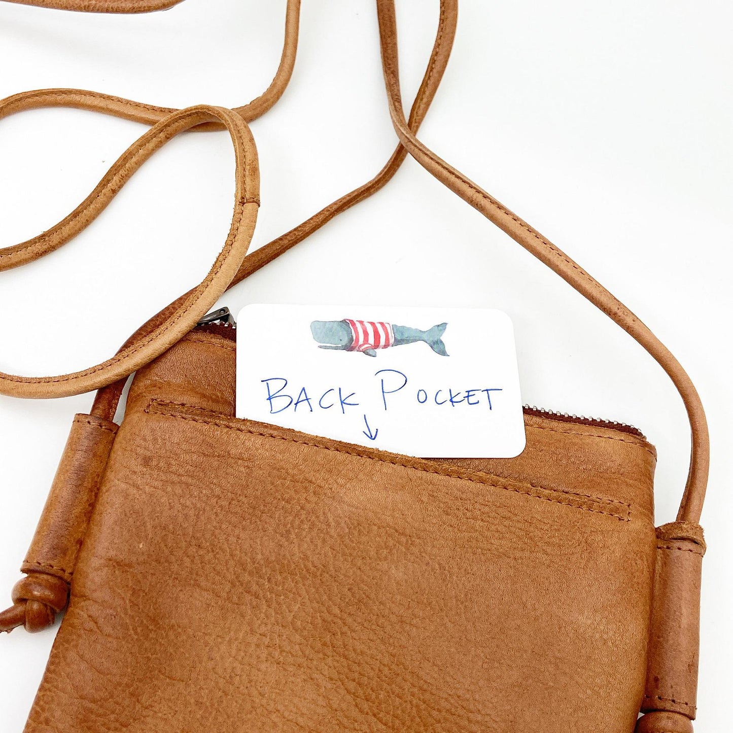 Handbag - Leather "Grab & Go" Crossbody - Sky Blue