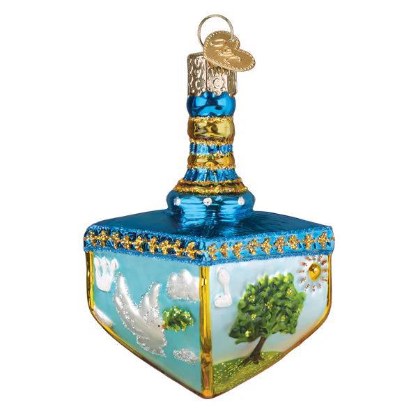 Ornament - Blown Glass - Hanukkah Dreidel