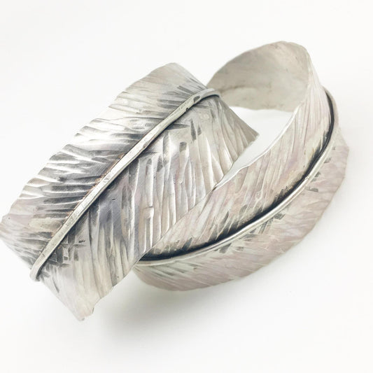 Bracelet - Sterling "Feather" Cuff - Handmade