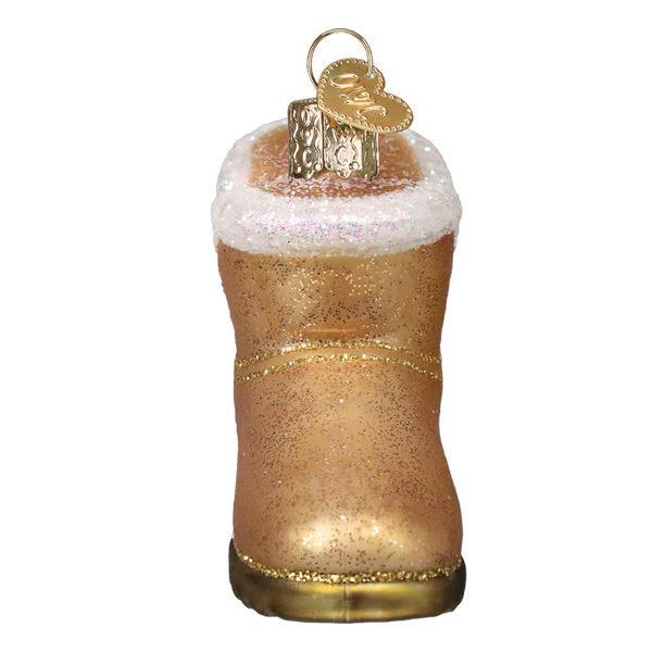 Ornament - Blown Glass - Sheepskin Boot