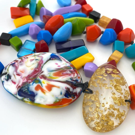 Necklace - Handknotted Resin Original - Handmade