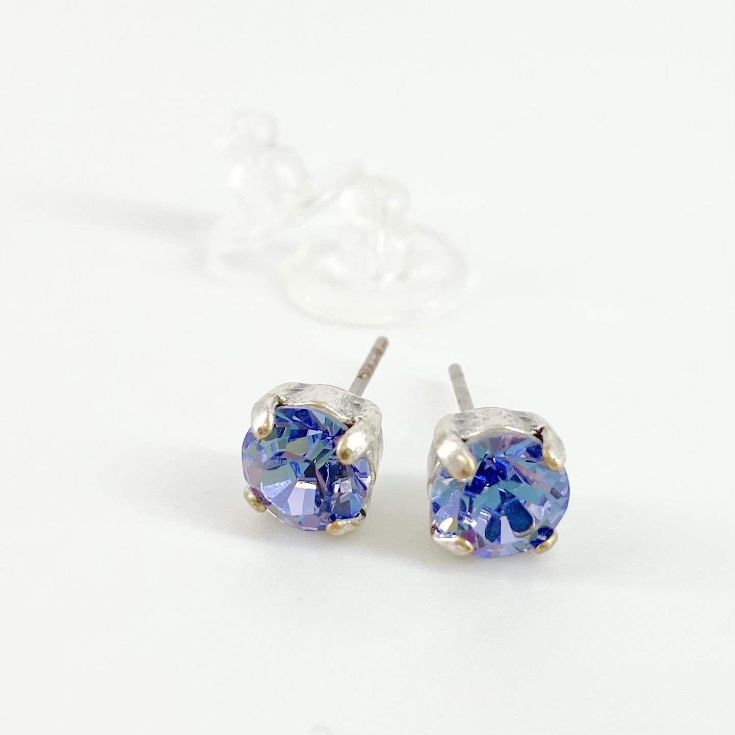 Stud Earrings - Real Crystals - Provence Lavender