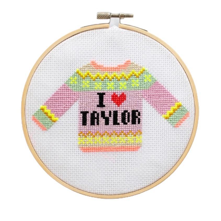 Kit - I Love Taylor Sweater Cross Stitch