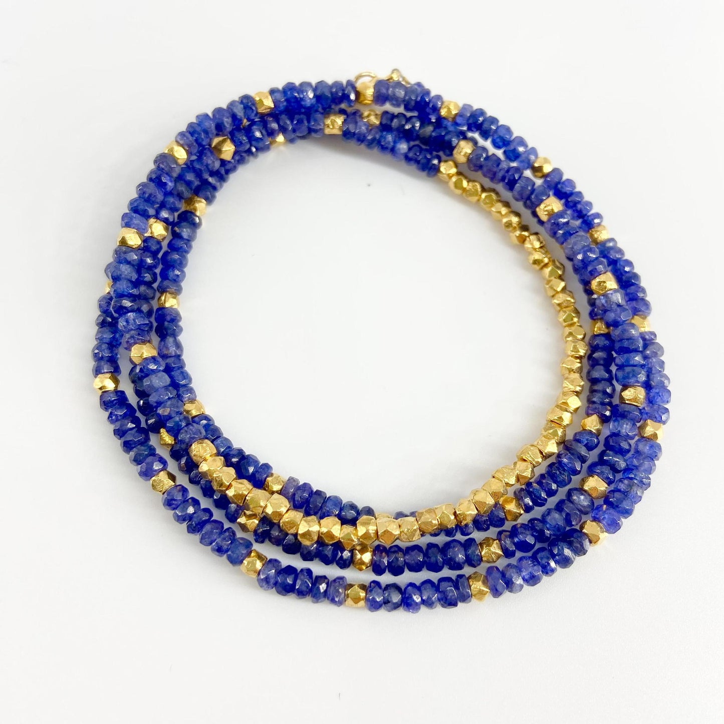 Necklace - Sapphire & 18K Gold Vermeil Beads
