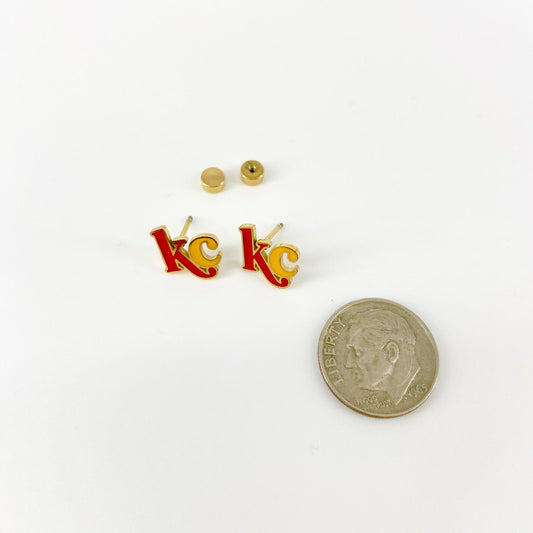 Earrings - KC in Enamel  - Studs