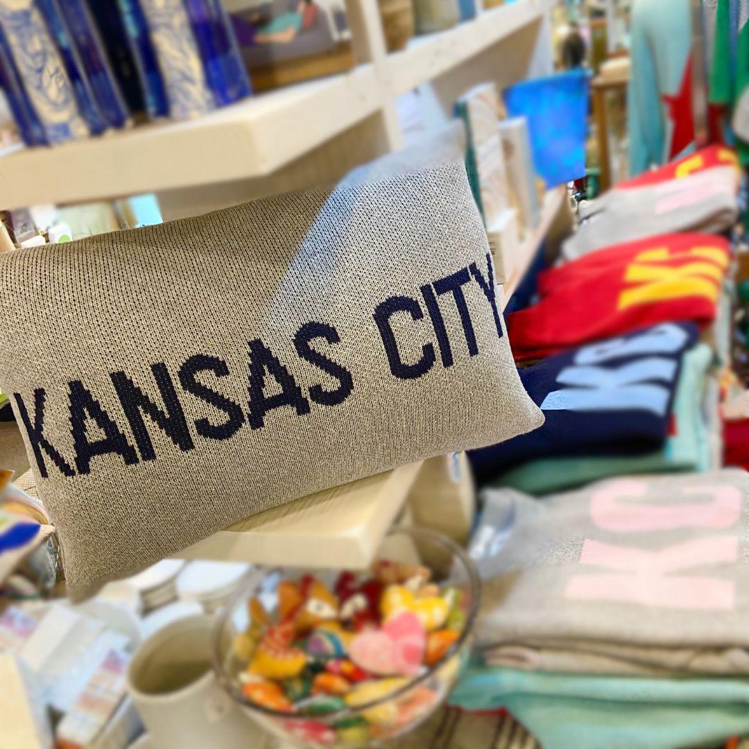 Pillow - KANSAS CITY - Cotton Knit - Grey/Navy