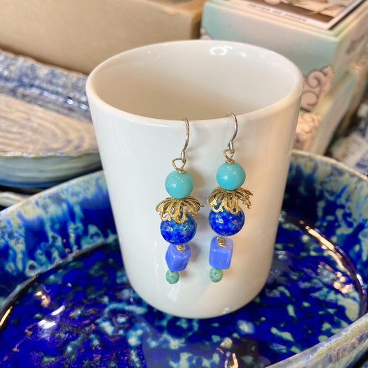 Earrings - Beaded Originals - Four Blues