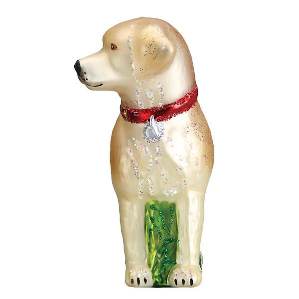 Ornament - Blown Glass - Standing Yellow Lab